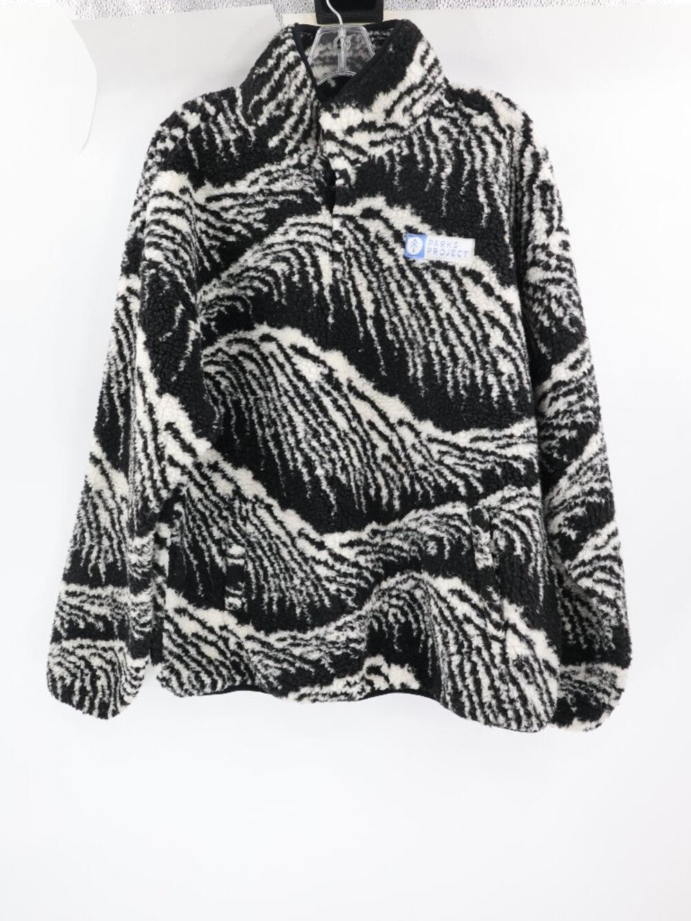 Parks Project Pullover Jacket Mens Large Acadia Waves Snap Pockets Fleece unisex